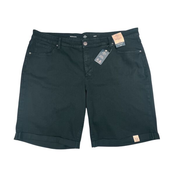 St John’s Bay Shorts Womens 28W Black Bermuda Rolled Cuff Tummy Control Denim - Picture 6 of 15